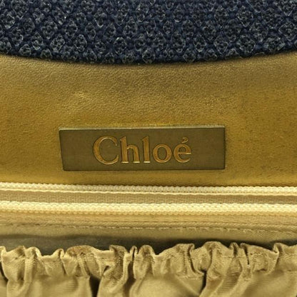 Chloe Hand Party Bag Tote Purse Leather Navy Authentic