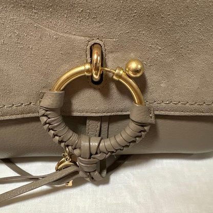 Chloe Hand Shoulder Bag Tote Purse 2way Leather Greige Authentic