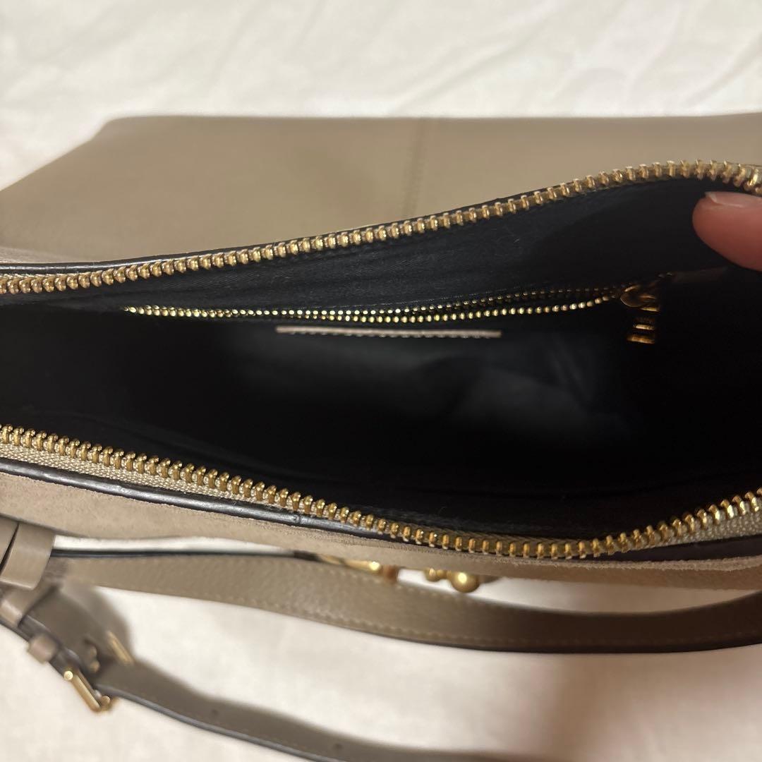 Chloe Hand Shoulder Bag Tote Purse 2way Leather Greige Authentic