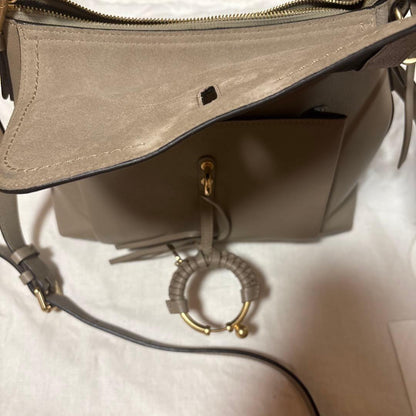 Chloe Hand Shoulder Bag Tote Purse 2way Leather Greige Authentic