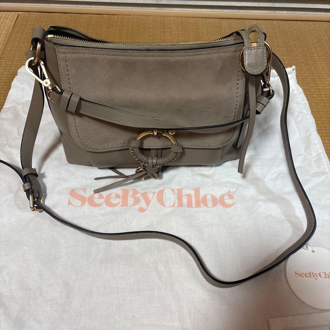 Chloe Hand Shoulder Bag Tote Purse 2way Leather Greige Authentic