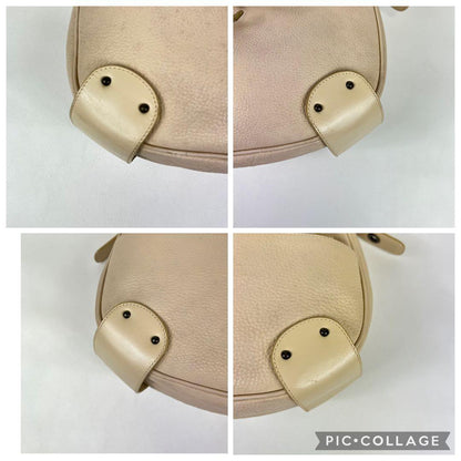 Chloe Accessory Pouch Shoulder Bag Purse Leather Pink Beige Authentic