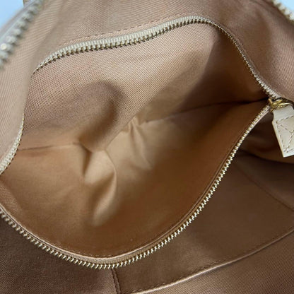 Chloe Accessory Pouch Shoulder Bag Purse Leather Pink Beige Authentic