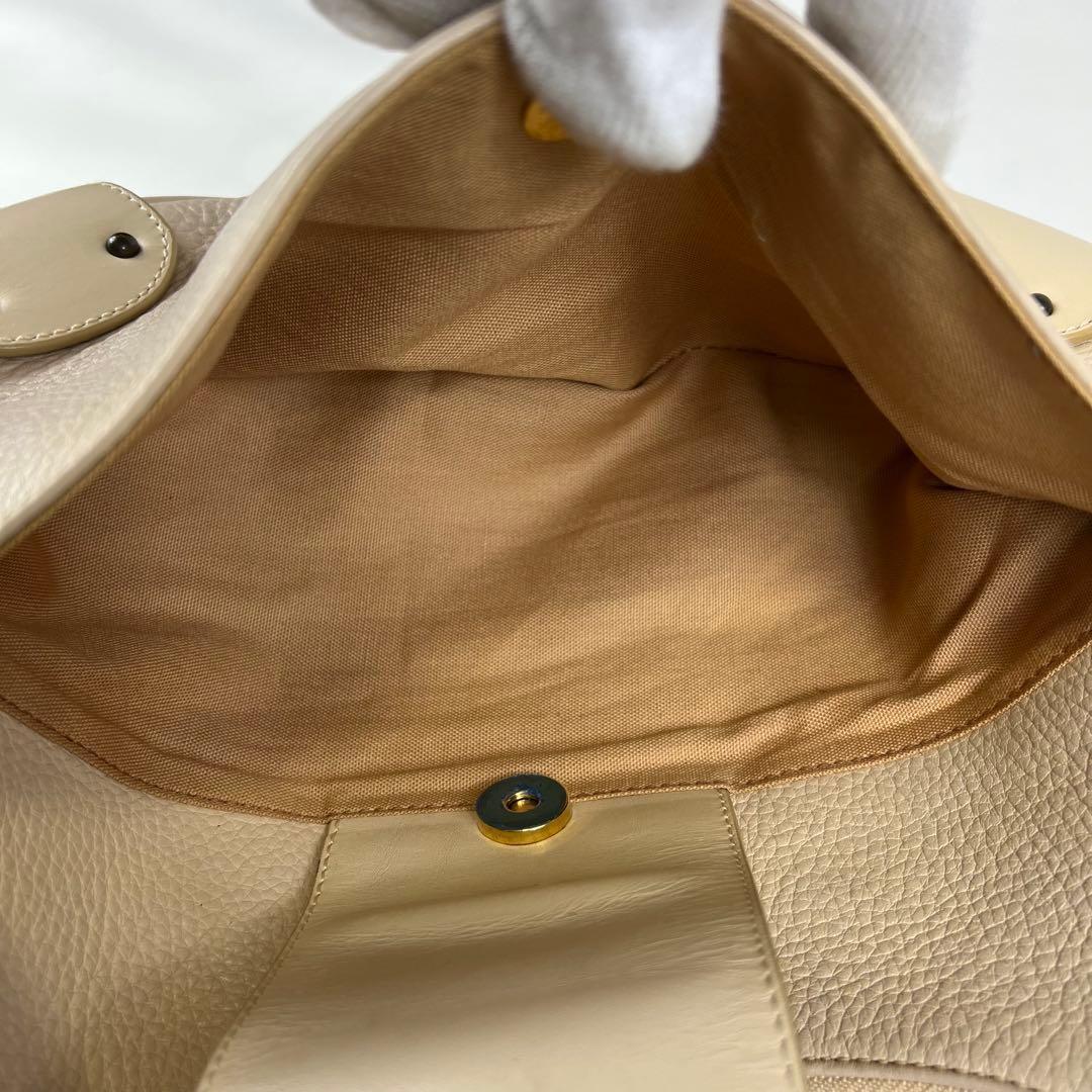 Chloe Accessory Pouch Shoulder Bag Purse Leather Pink Beige Authentic