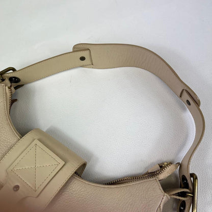 Chloe Accessory Pouch Shoulder Bag Purse Leather Pink Beige Authentic