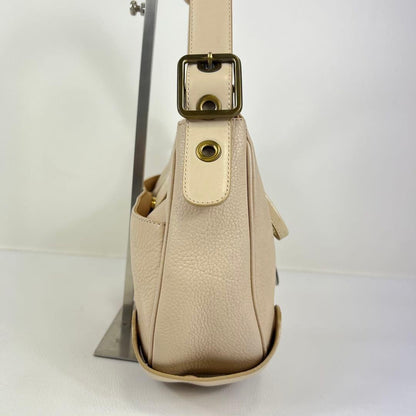 Chloe Accessory Pouch Shoulder Bag Purse Leather Pink Beige Authentic