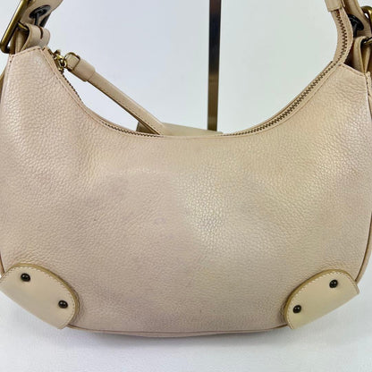 Chloe Accessory Pouch Shoulder Bag Purse Leather Pink Beige Authentic
