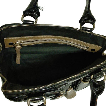 Chloe Hand Bag Tote Purse Bay Patent Leather Black Authentic