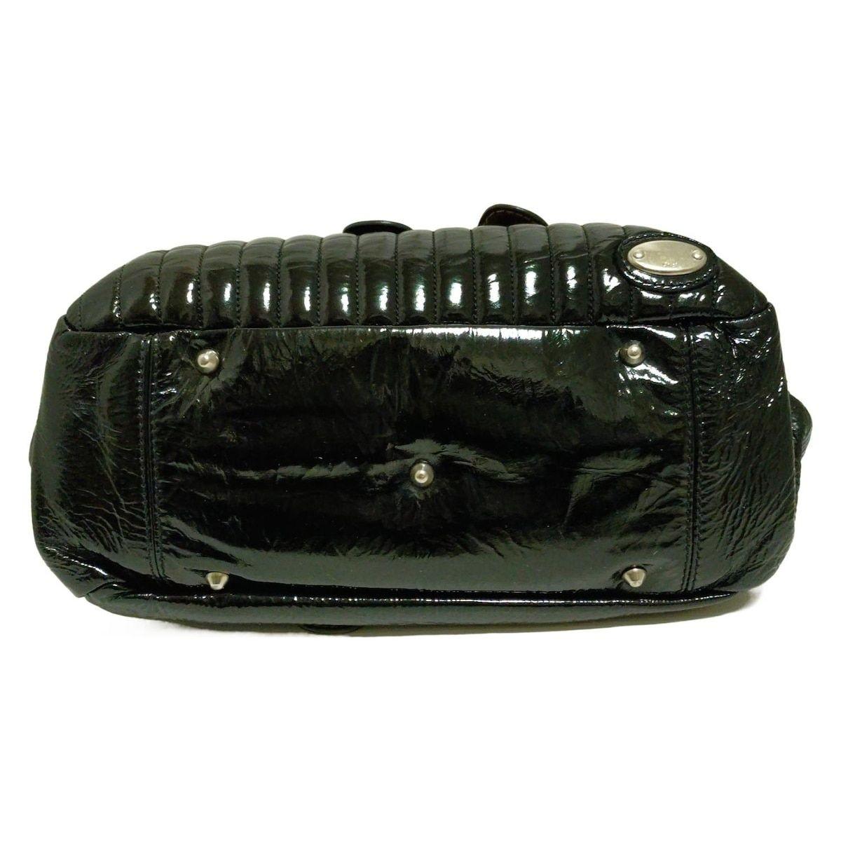 Chloe Hand Bag Tote Purse Bay Patent Leather Black Authentic