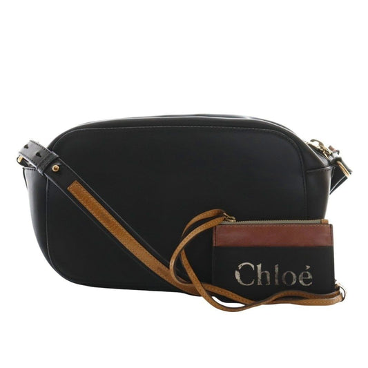 Chloe Shoulder Bag Purse SAM Leather Black Brown Authentic