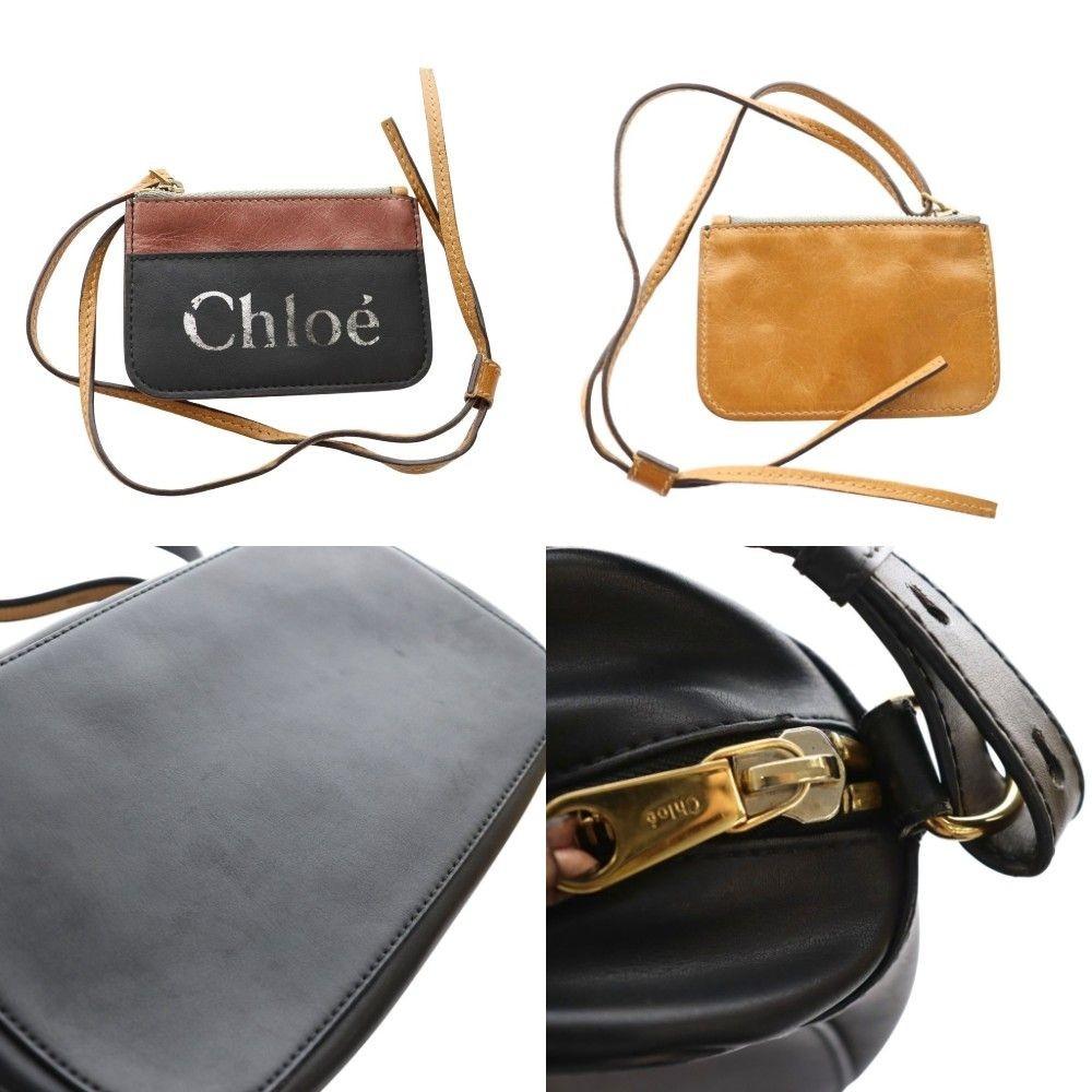 Chloe Shoulder Bag Purse SAM Leather Black Brown Authentic