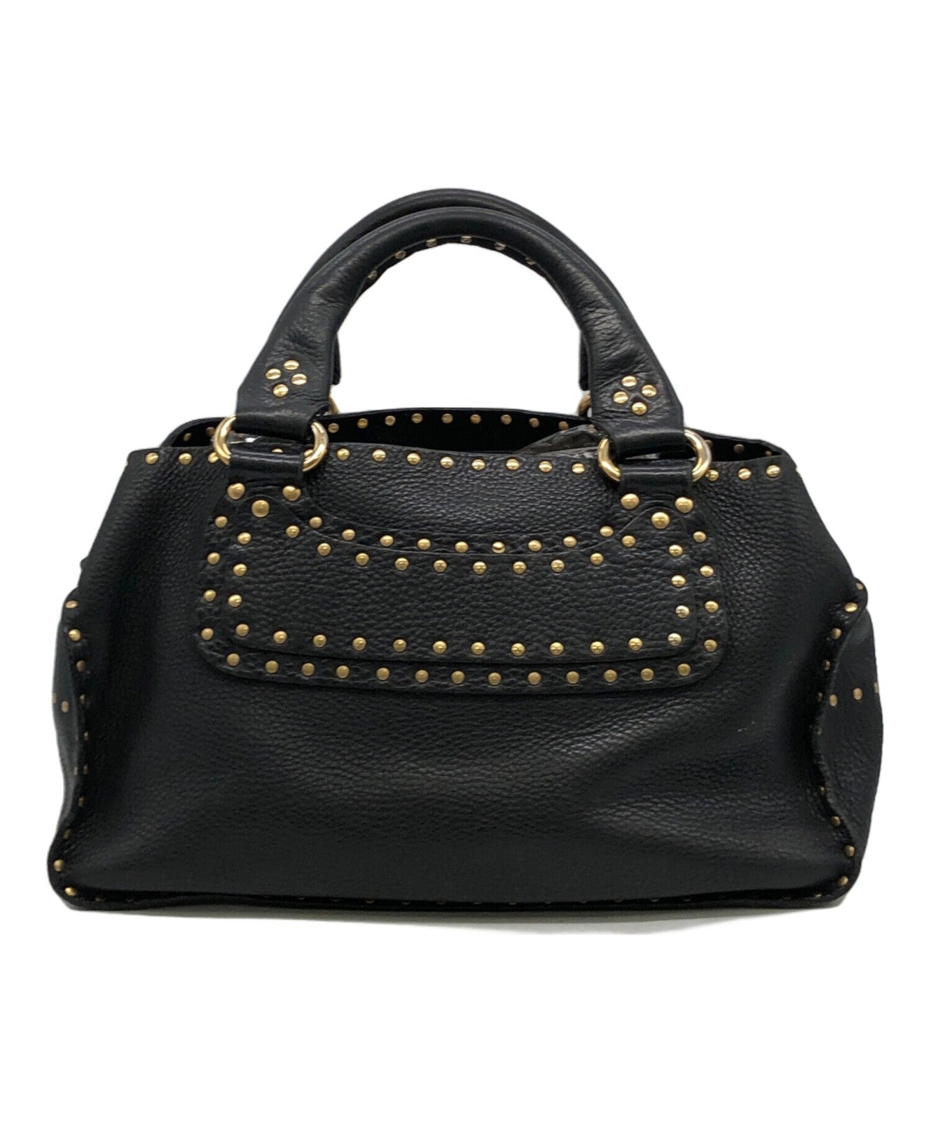 CELINE Hand Bag Tote Purse Black Authentic