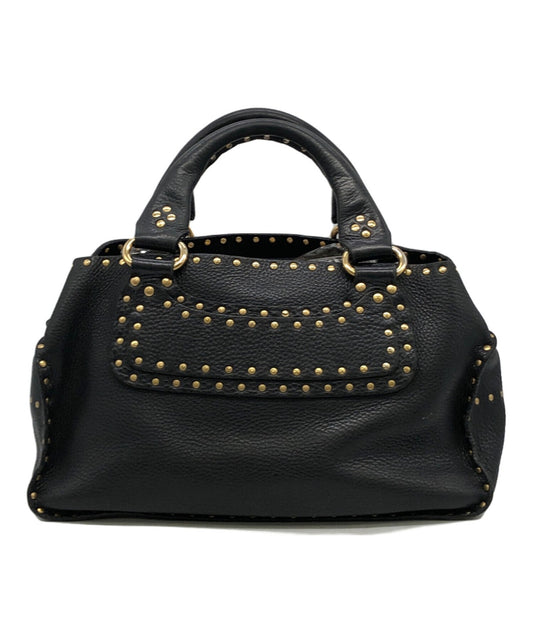 CELINE Hand Bag Tote Purse Black Authentic