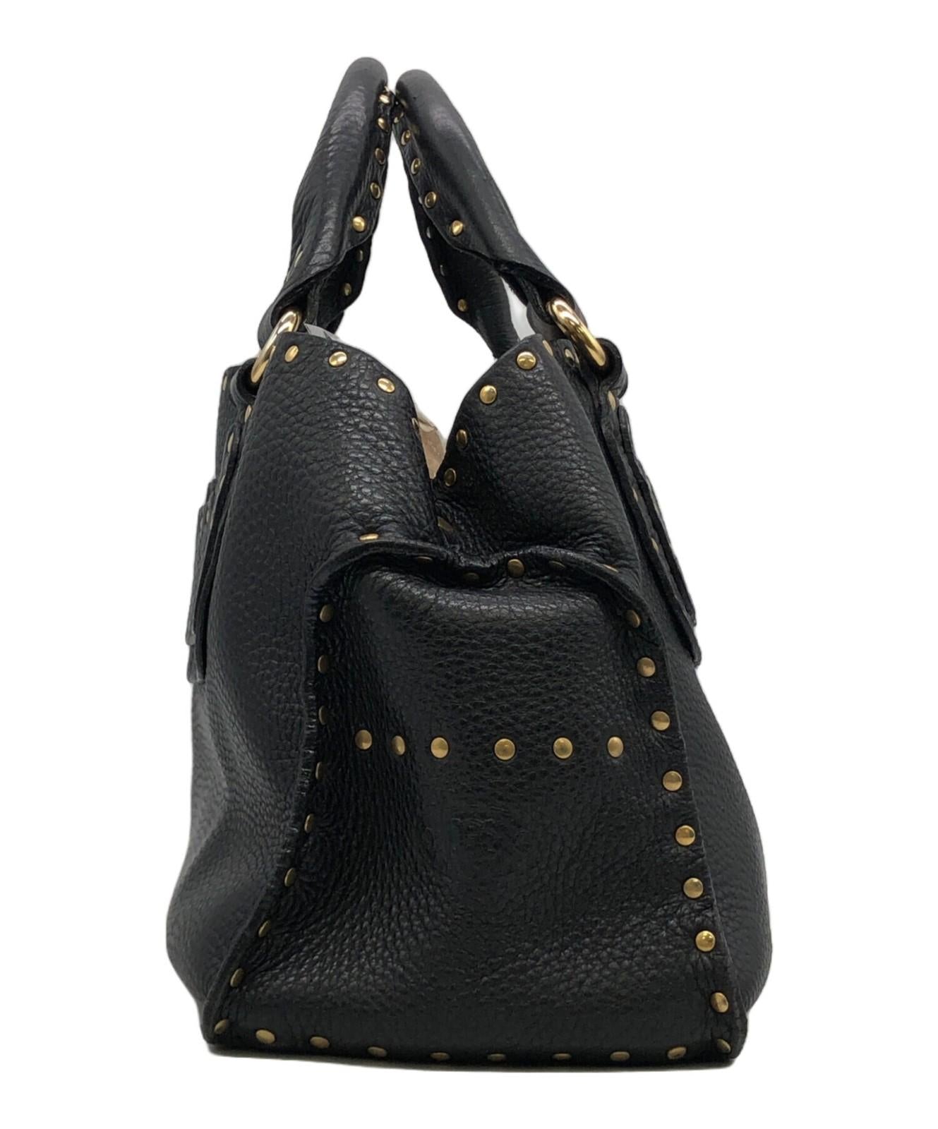 CELINE Hand Bag Tote Purse Black Authentic