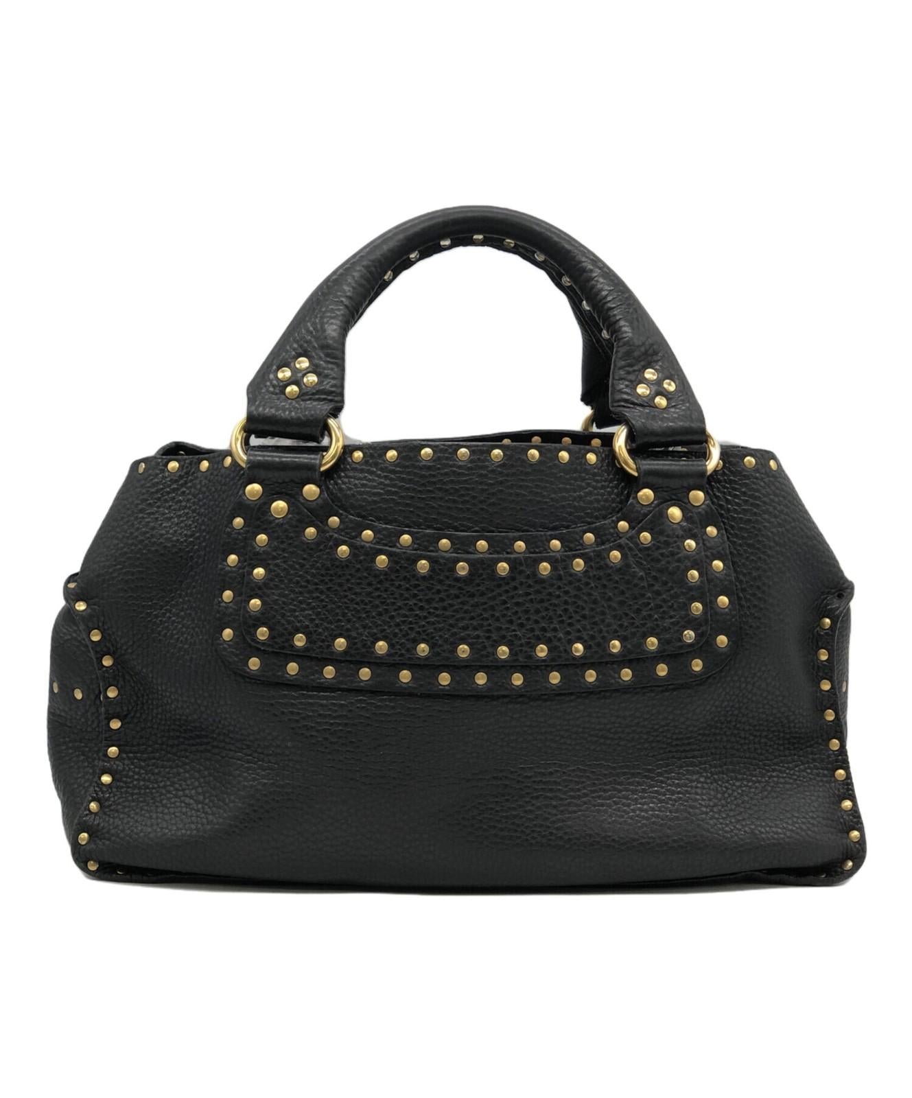 CELINE Hand Bag Tote Purse Black Authentic