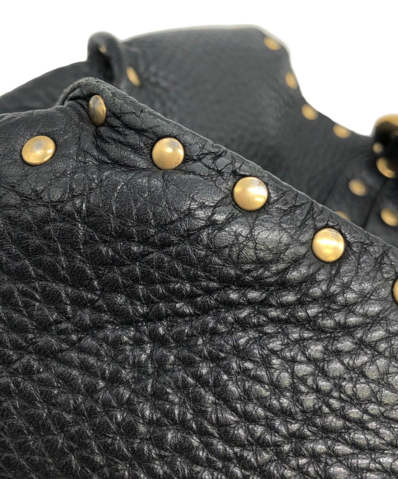 CELINE Hand Bag Tote Purse Black Authentic