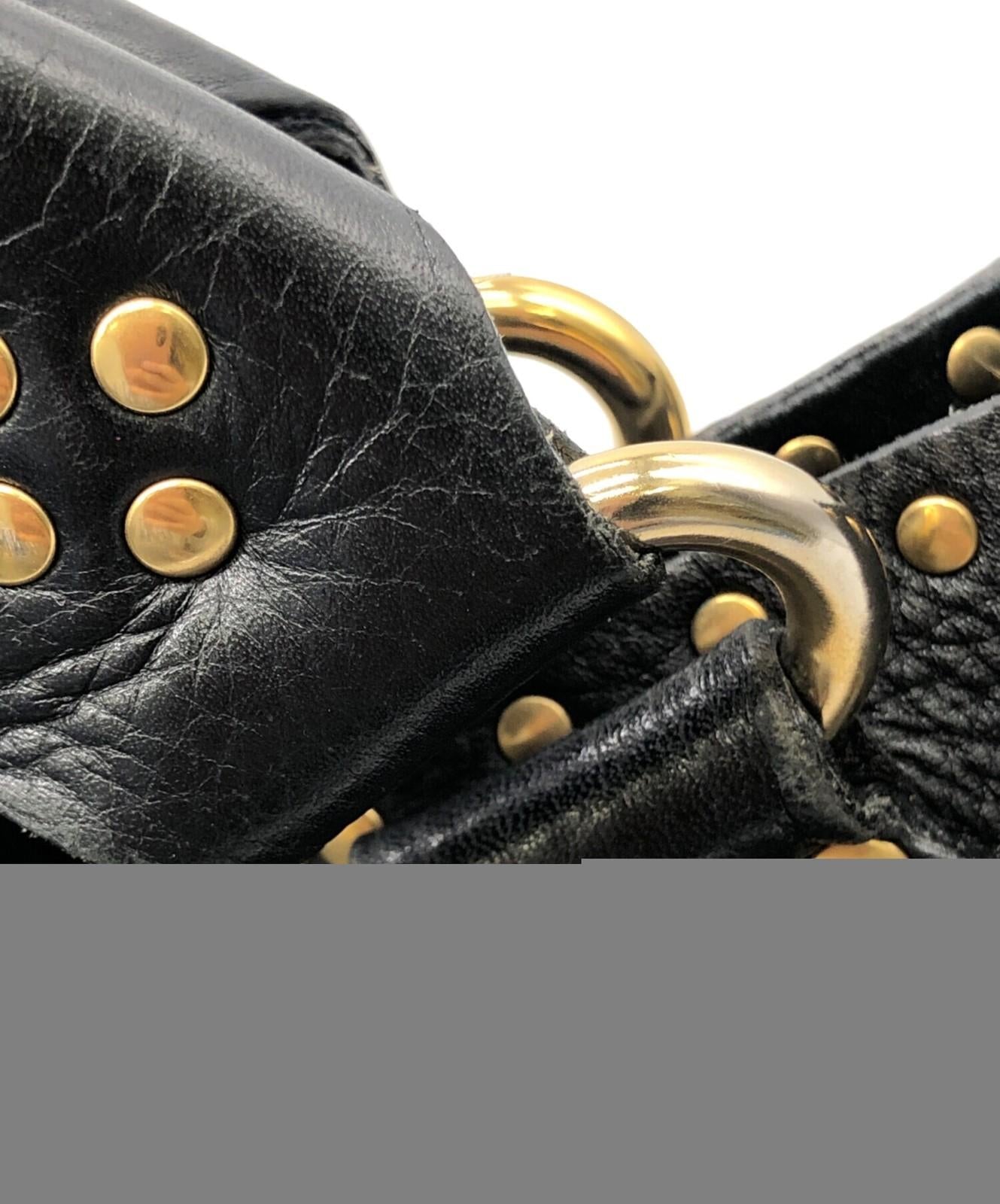 CELINE Hand Bag Tote Purse Black Authentic