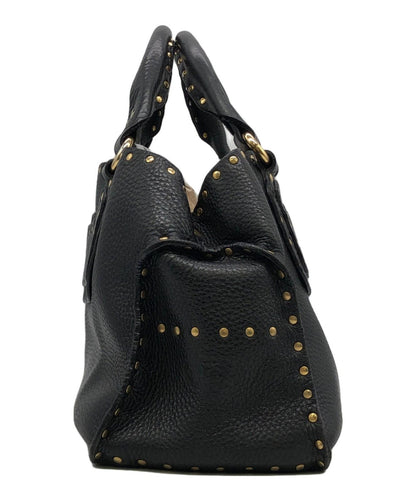 CELINE Hand Bag Tote Purse Black Authentic