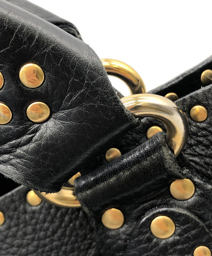 CELINE Hand Bag Tote Purse Black Authentic