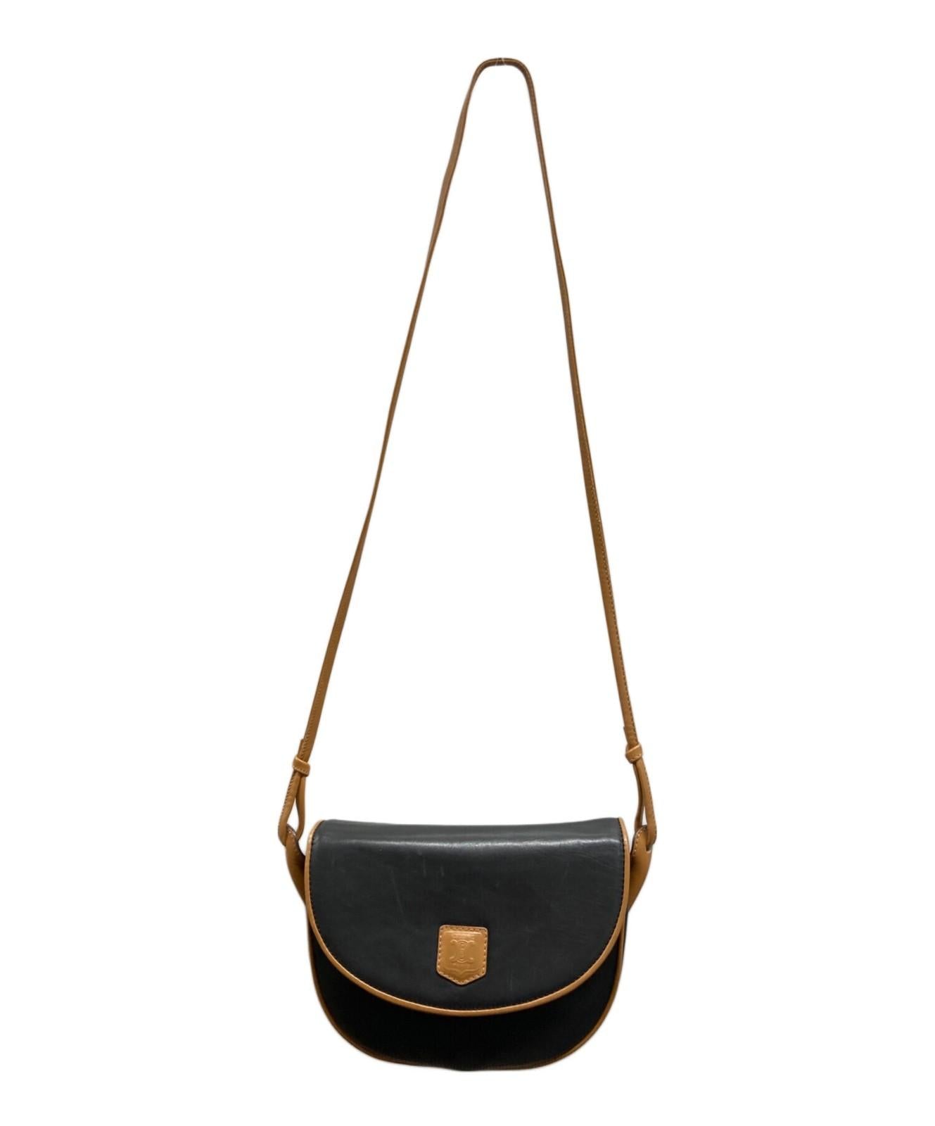 CELINE Shoulder Bag Purse Macadam Black Authentic