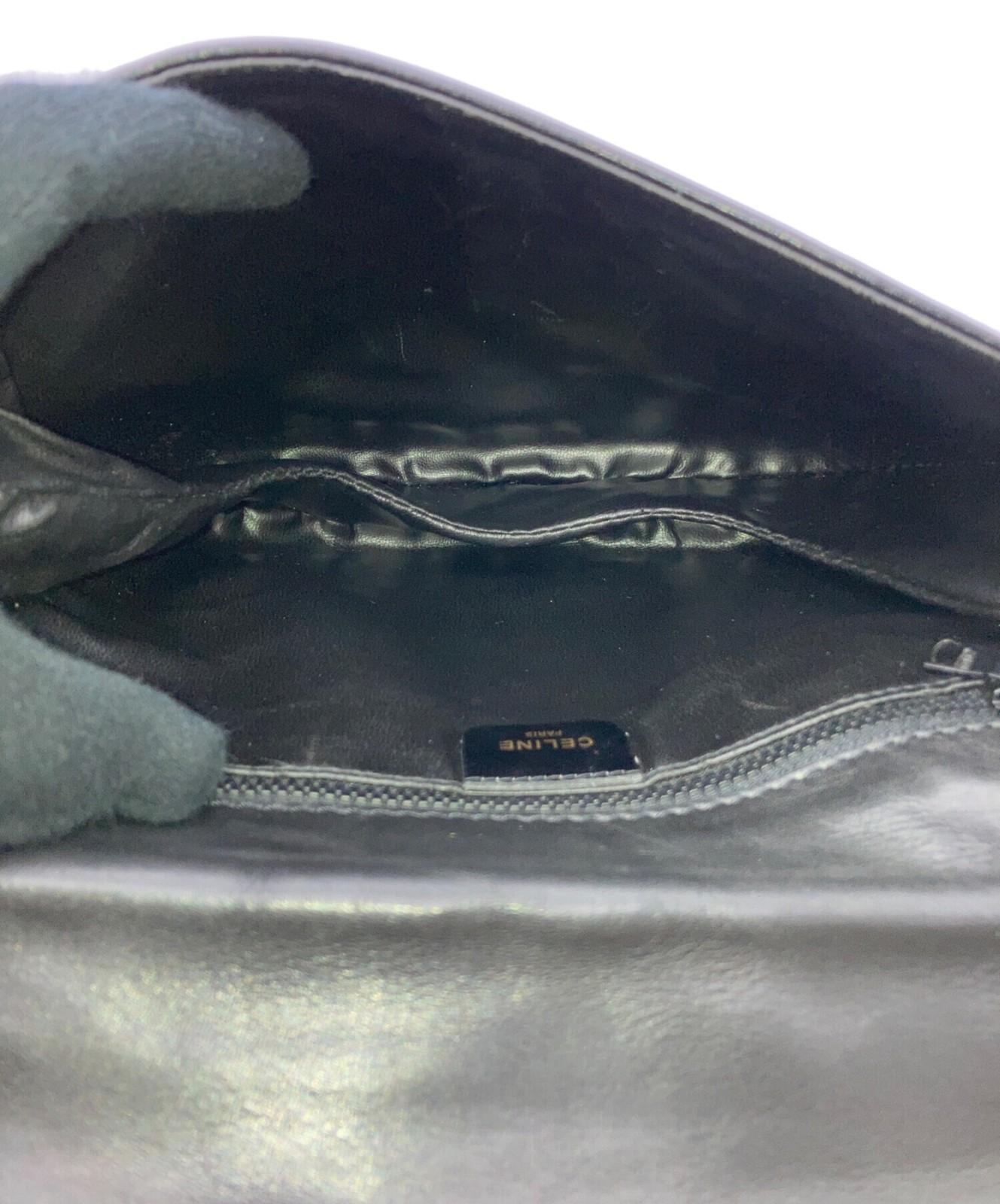 CELINE Shoulder Bag Purse Macadam Black Authentic