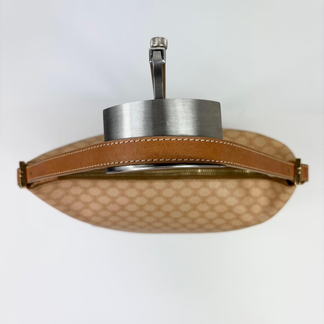 CELINE Accessory Pouch Hand Bag Tote Purse Macadam PVC Leather Brown Beige Auth