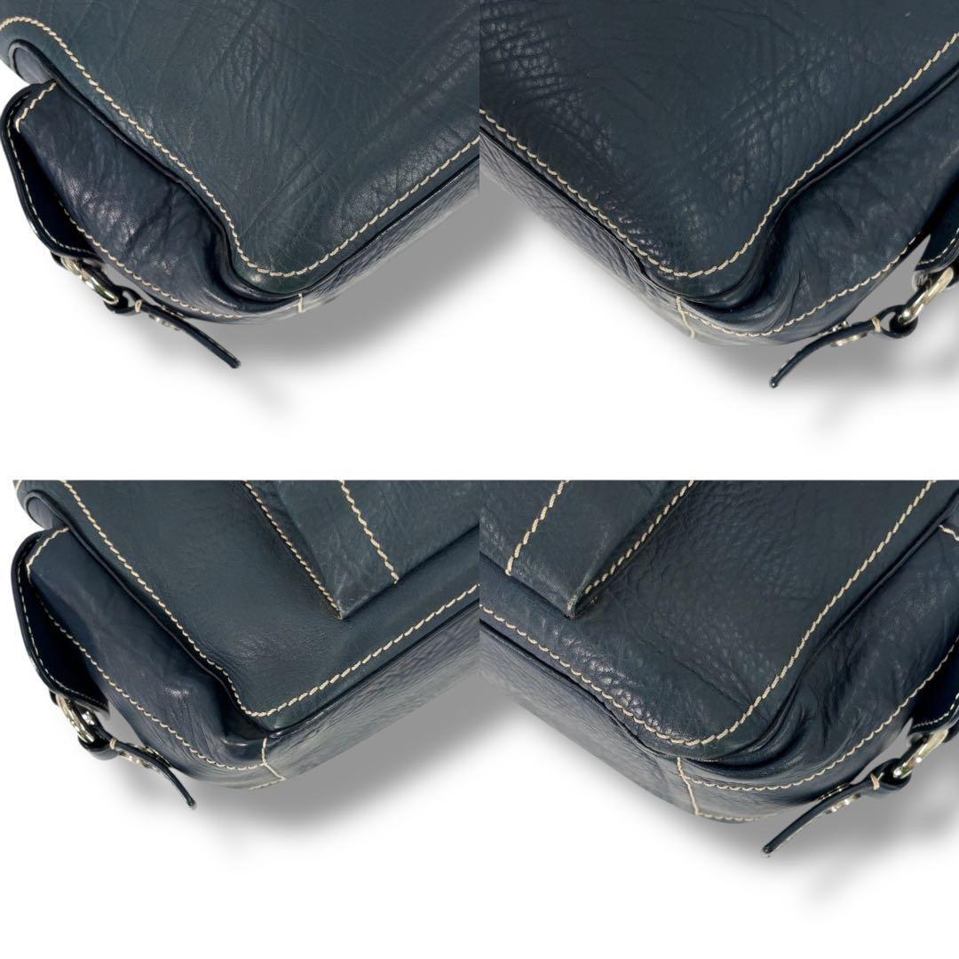 CELINE Hand Bag Tote Purse Boogie Leather Navy Authentic