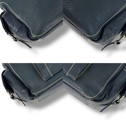 CELINE Hand Bag Tote Purse Boogie Leather Navy Authentic