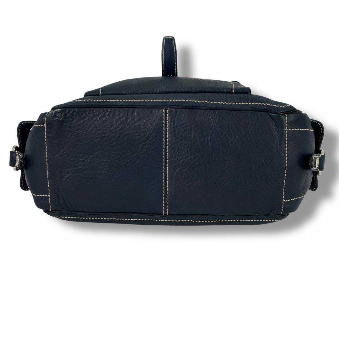 CELINE Hand Bag Tote Purse Boogie Leather Navy Authentic