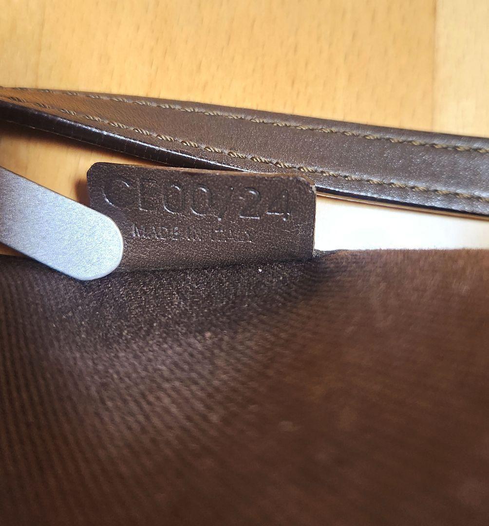 CELINE Accessory Pouch Shoulder Bag Purse C Macadam Suede Leather Dark Brown