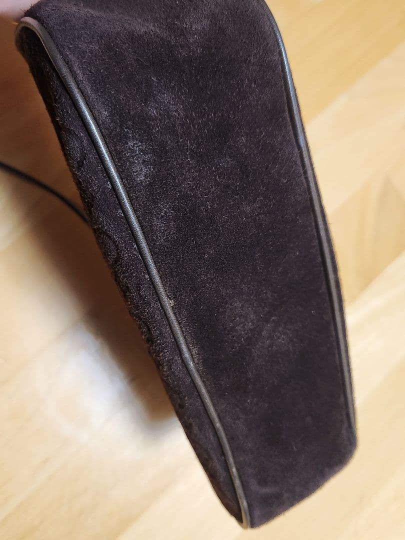 CELINE Accessory Pouch Shoulder Bag Purse C Macadam Suede Leather Dark Brown