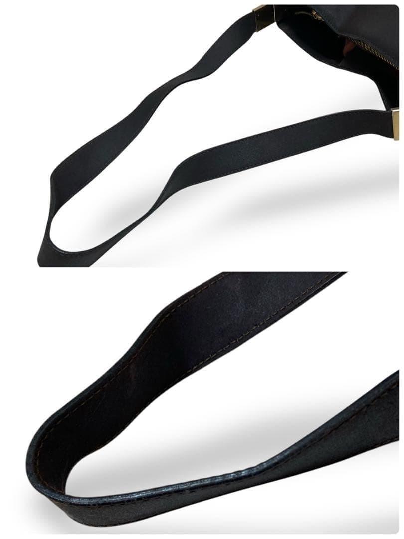 CELINE Shoulder Bag Purse Leather Black Authentic