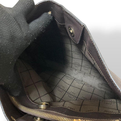 CELINE Shoulder Bag Purse Leather Black Authentic