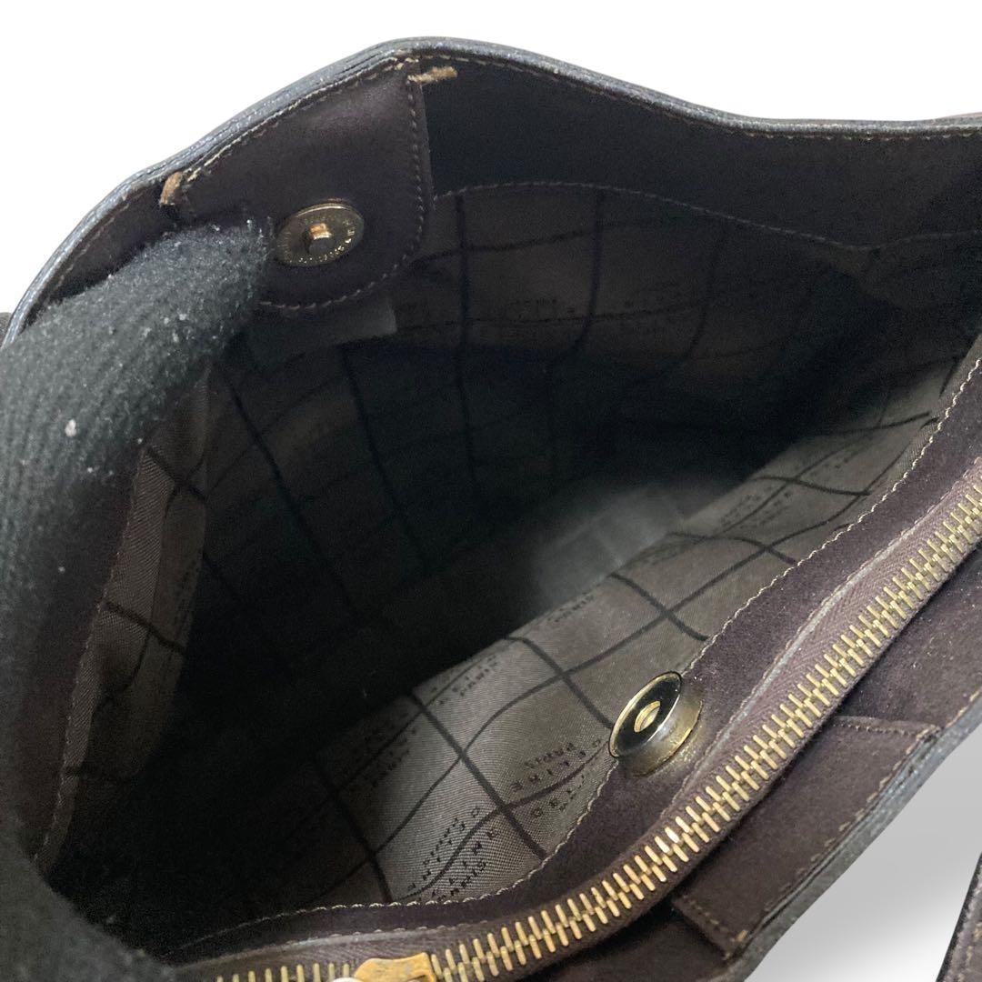 CELINE Shoulder Bag Purse Leather Black Authentic