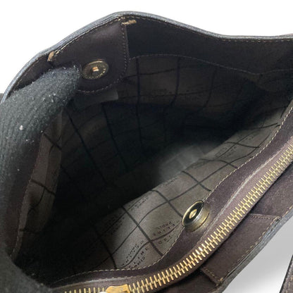 CELINE Shoulder Bag Purse Leather Black Authentic