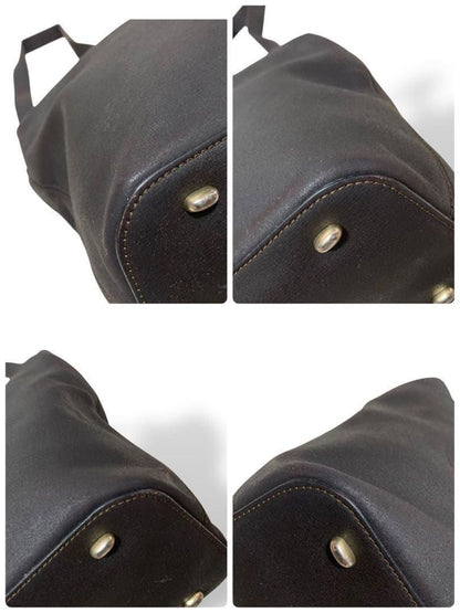 CELINE Shoulder Bag Purse Leather Black Authentic