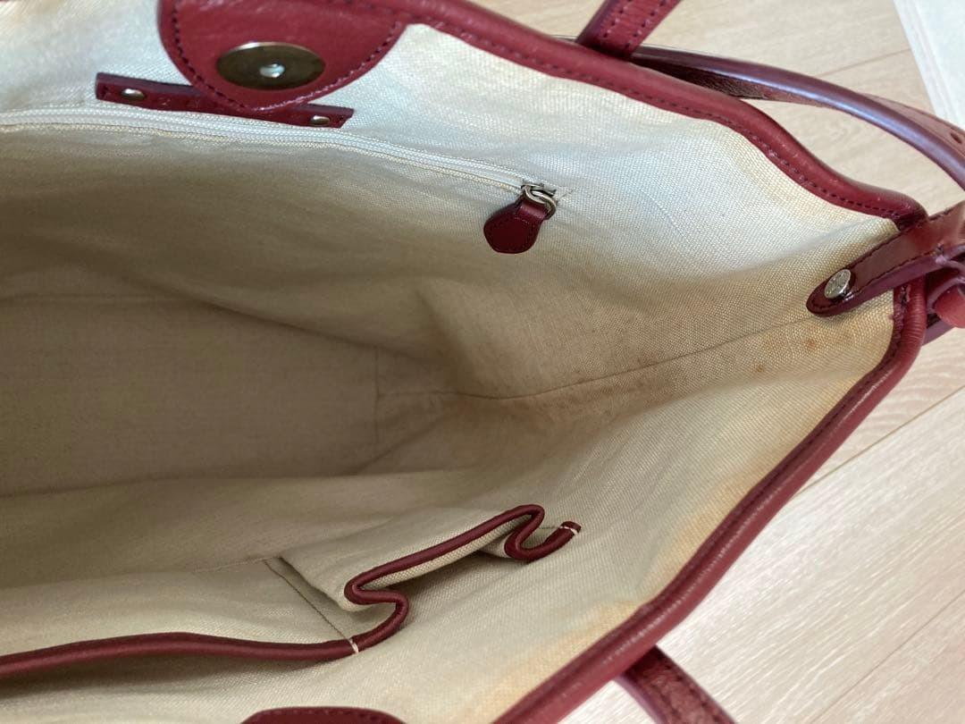 CELINE Hand Shoulder Bag Tote Purse 2way Red Authentic