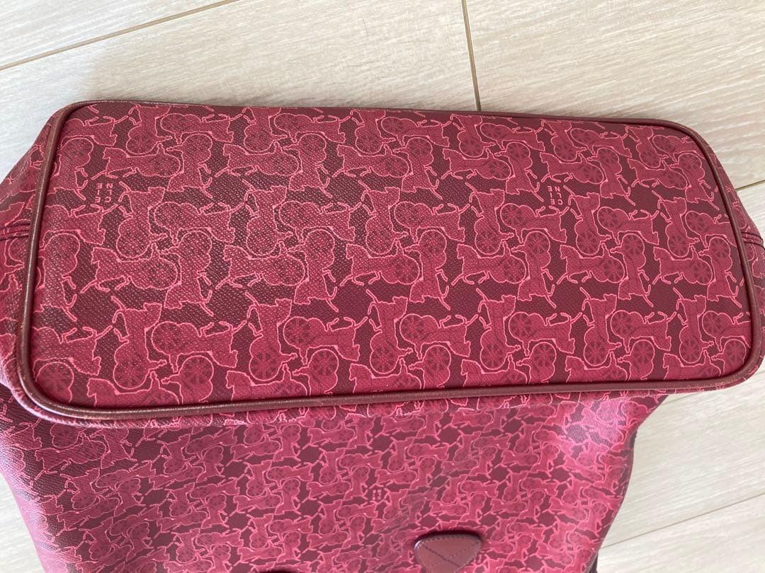 CELINE Hand Shoulder Bag Tote Purse 2way Red Authentic