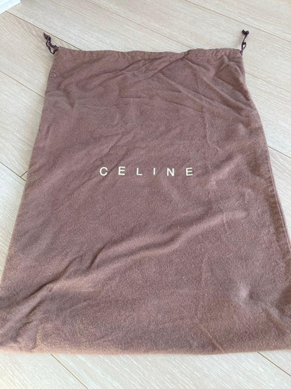 CELINE Hand Shoulder Bag Tote Purse 2way Red Authentic