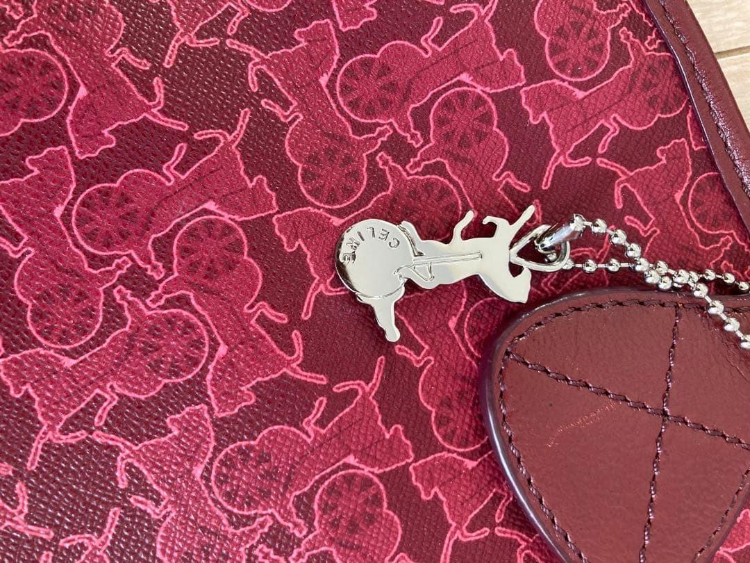 CELINE Hand Shoulder Bag Tote Purse 2way Red Authentic