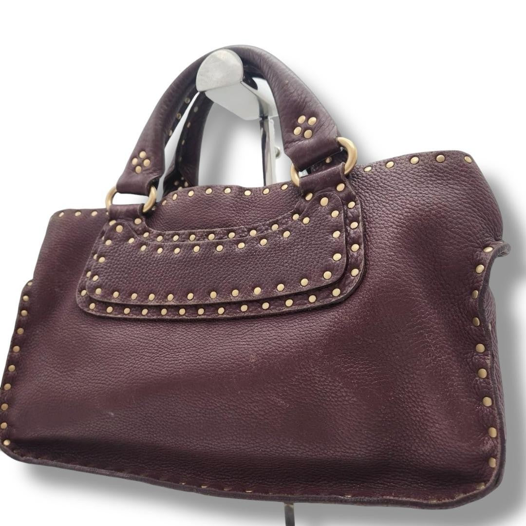 CELINE Hand Bag Tote Purse Boogie Leather Bordeaux Authentic