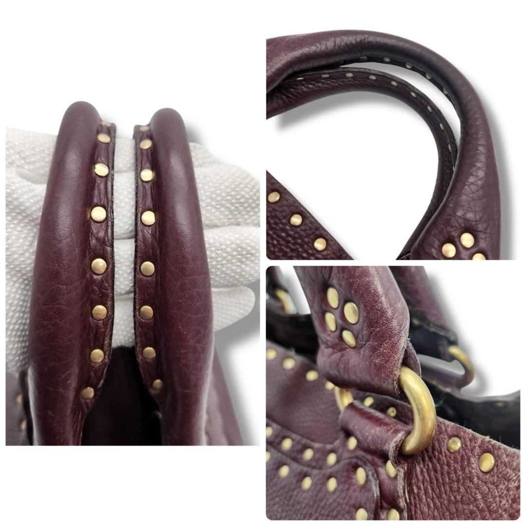 CELINE Hand Bag Tote Purse Boogie Leather Bordeaux Authentic