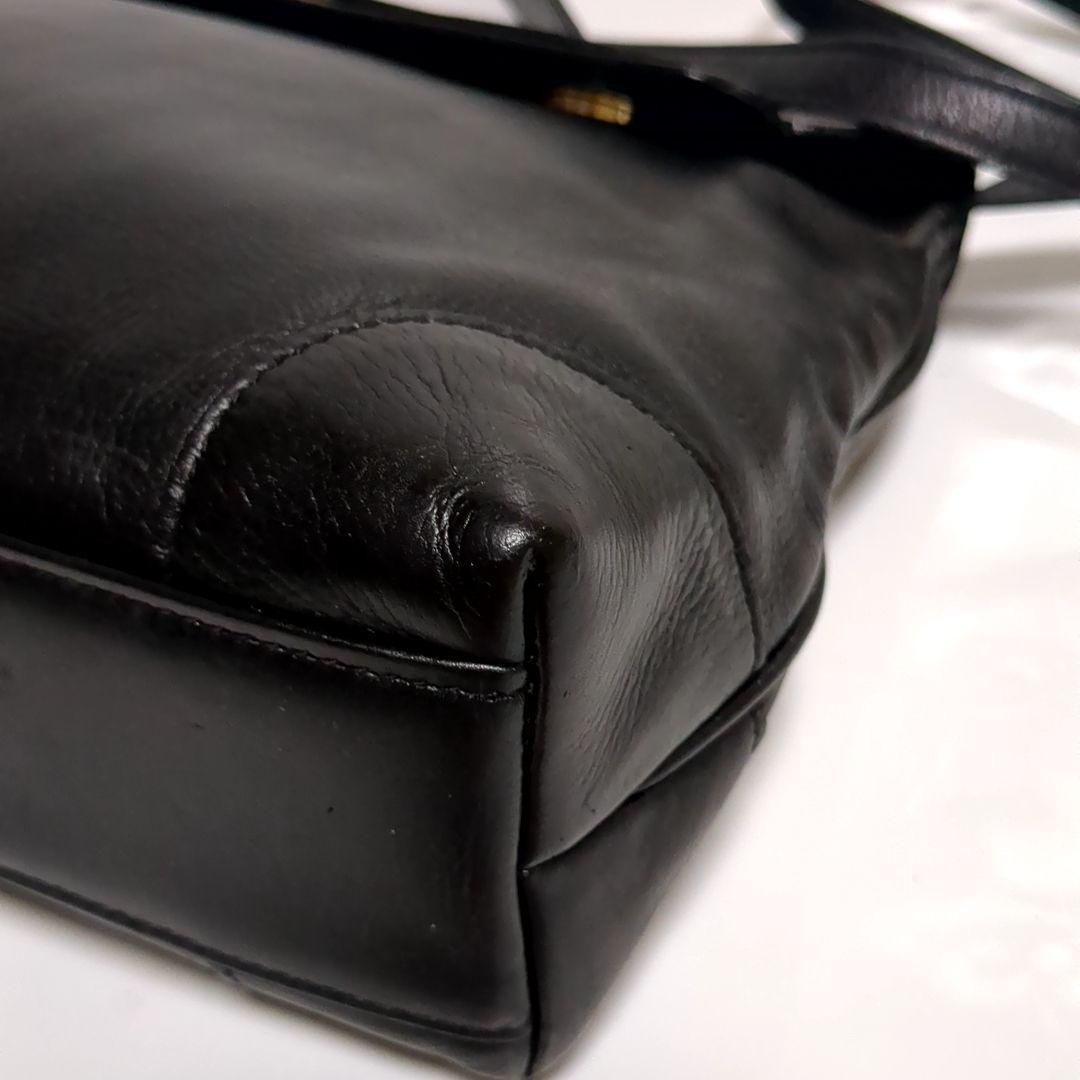 CELINE Hand Shoulder Bag Tote Purse 2way Leather Black Authentic