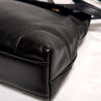 CELINE Hand Shoulder Bag Tote Purse 2way Leather Black Authentic