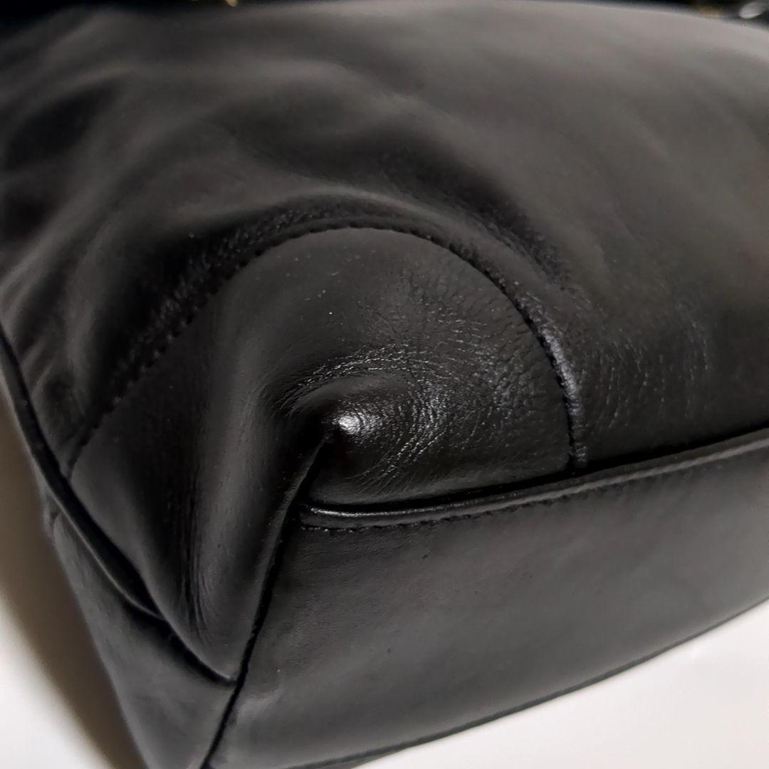 CELINE Hand Shoulder Bag Tote Purse 2way Leather Black Authentic