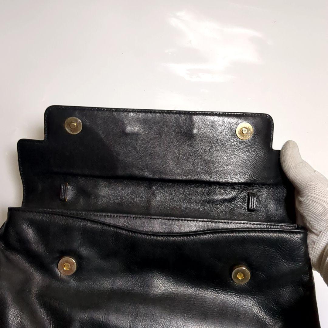 CELINE Hand Shoulder Bag Tote Purse 2way Leather Black Authentic