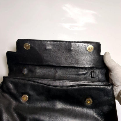 CELINE Hand Shoulder Bag Tote Purse 2way Leather Black Authentic