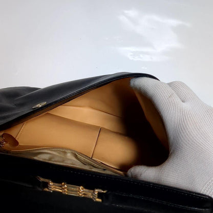 CELINE Hand Shoulder Bag Tote Purse 2way Leather Black Authentic