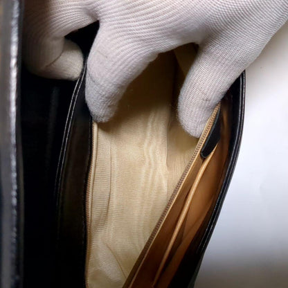 CELINE Hand Shoulder Bag Tote Purse 2way Leather Black Authentic