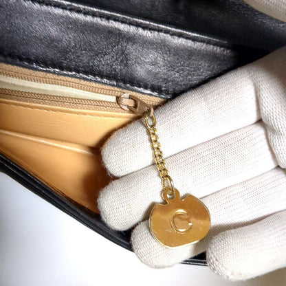 CELINE Hand Shoulder Bag Tote Purse 2way Leather Black Authentic